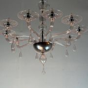 Venetian glass lustre in pink, in the style of Venini.