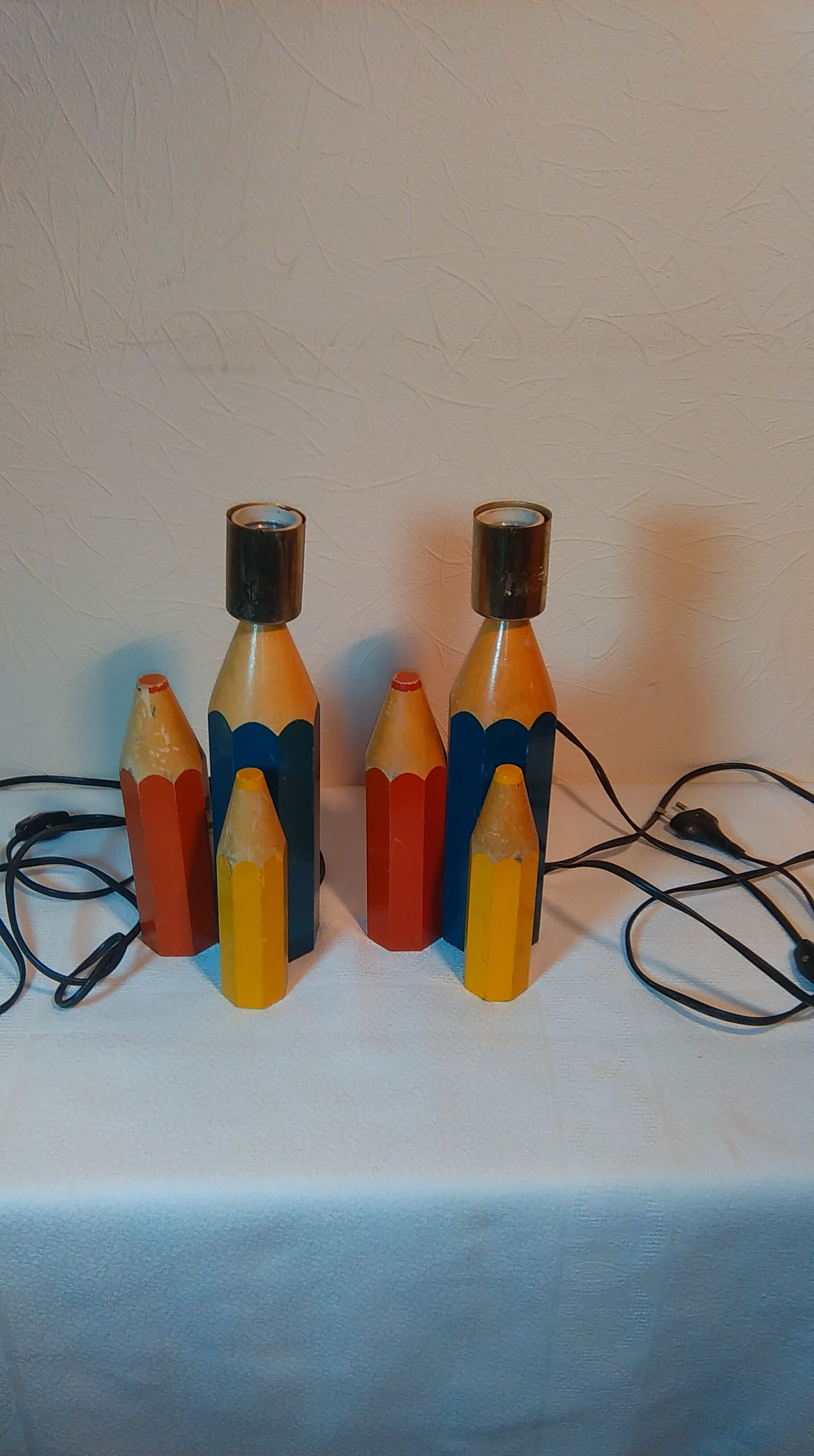 Pair of lamps pencil 70s