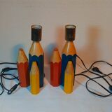 Pair of lamps pencil 70s