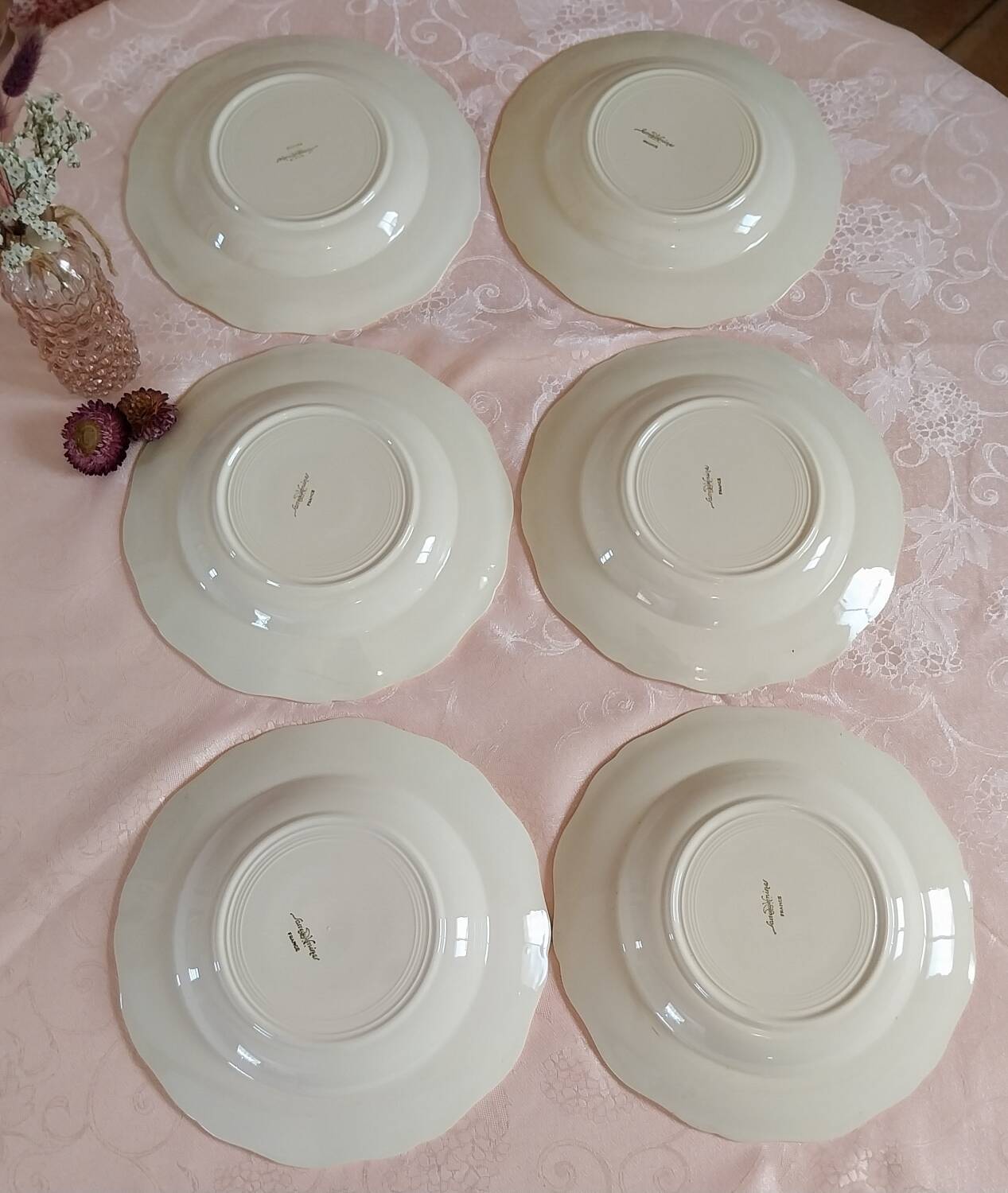 Old hollow ivory plates from Sarreguemines