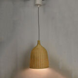 Ceiling lamp with a wicker shade, Denmark, 1970s
