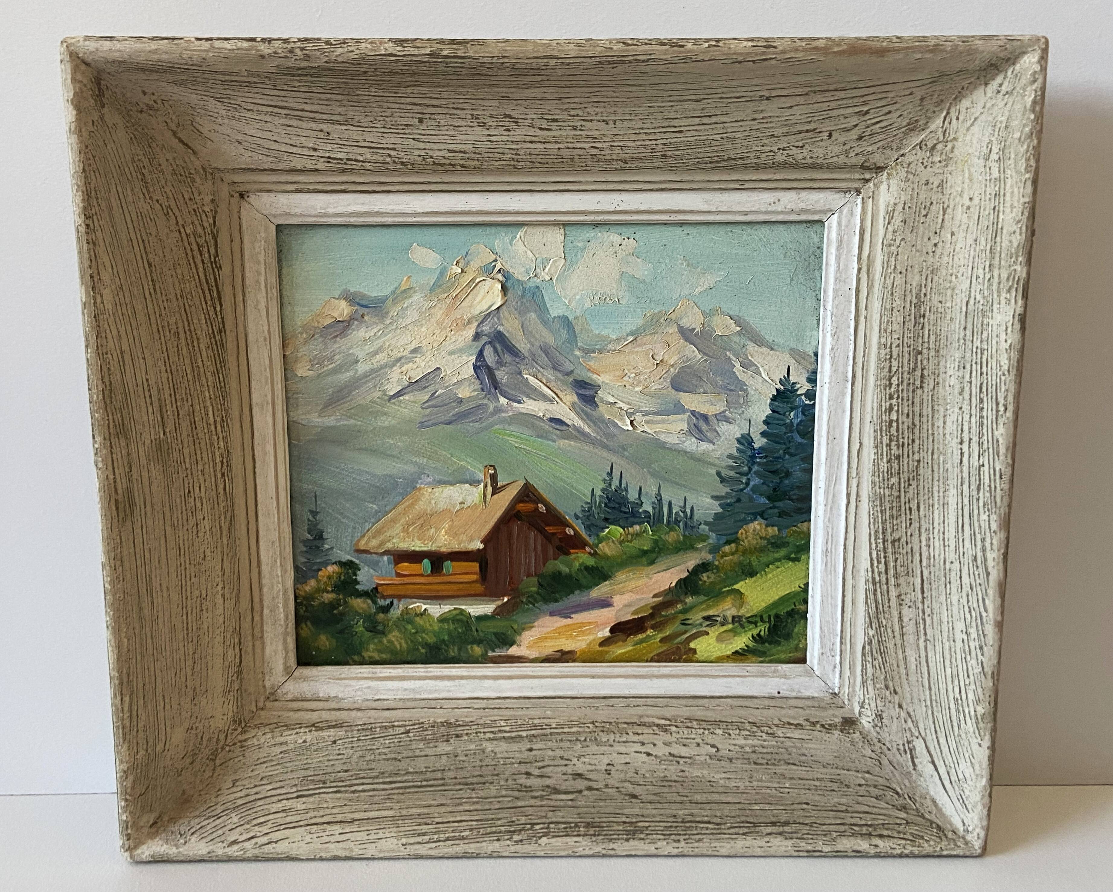 Oil Painting on Panel Vintage Signed CLAUDE SARGUE Landscape