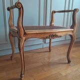 Louis XV style caned bench
