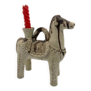 Ceramic candlestick horse, Sardinian, 1960s