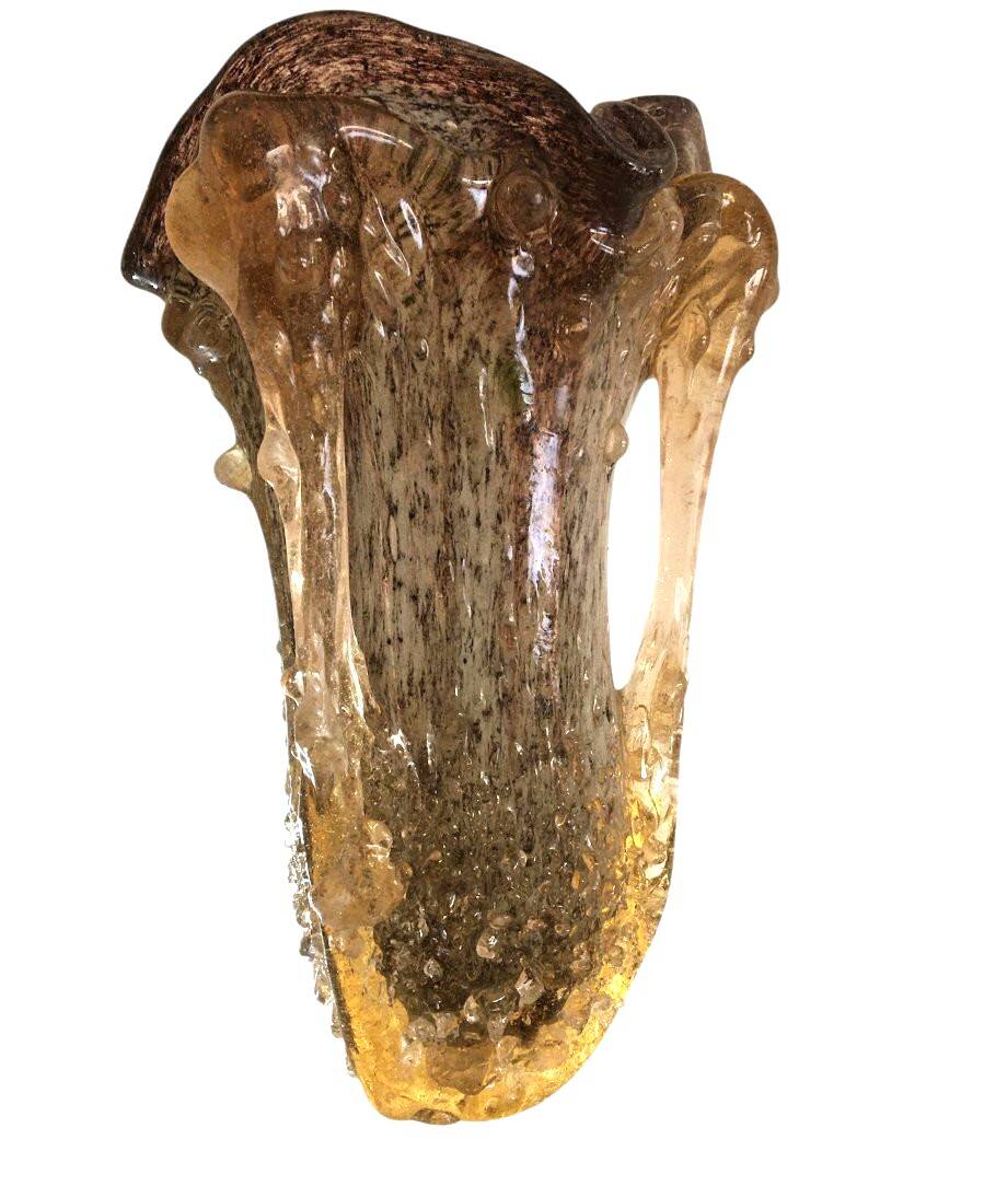 Grand vase en verre soufflé de murano