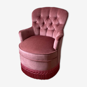 Fauteuil crapaud rose