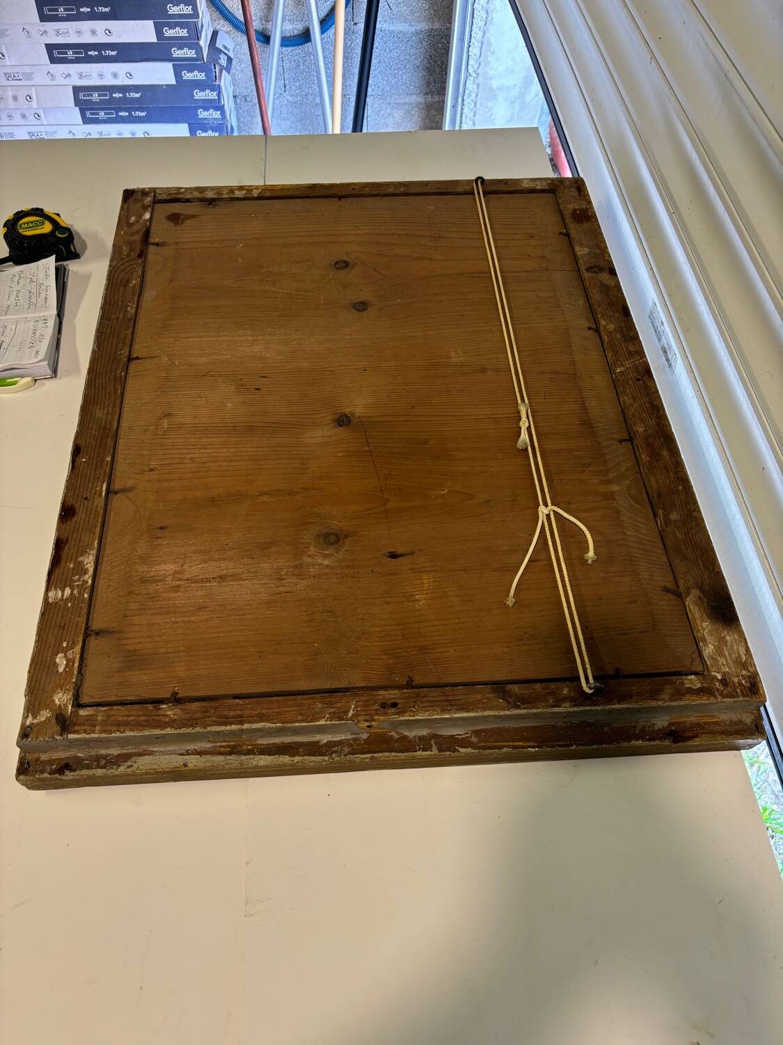 Mercury mirror and old wooden frame