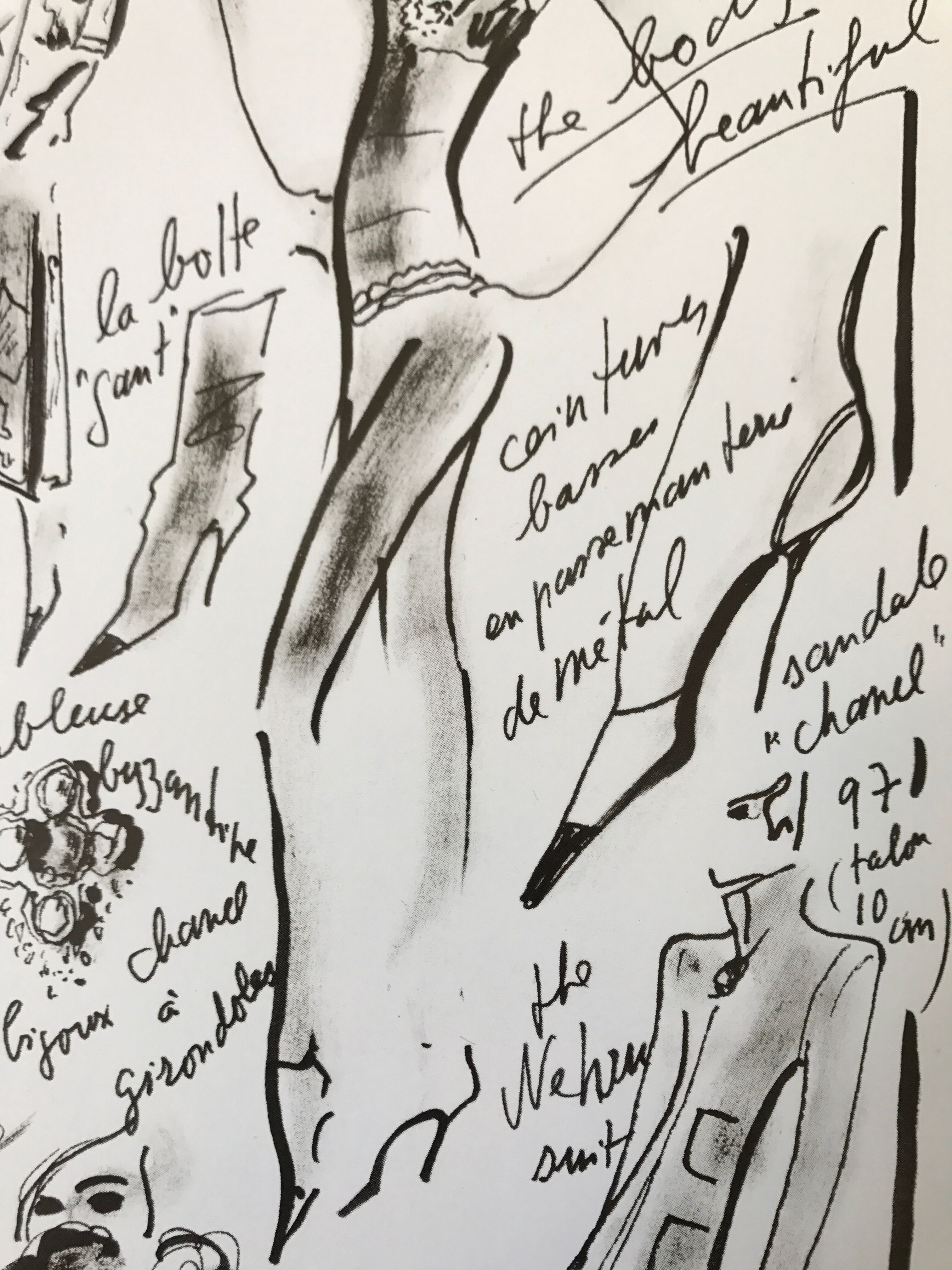 Dessin de Karl Lagerfeld pour Chanel