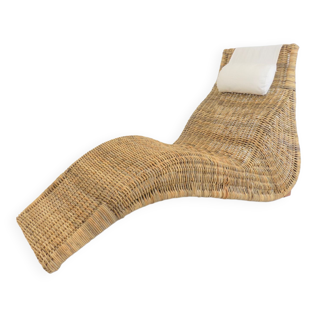 Chaise longue en rotin Karlskrona par Carl Öjerstam Selency