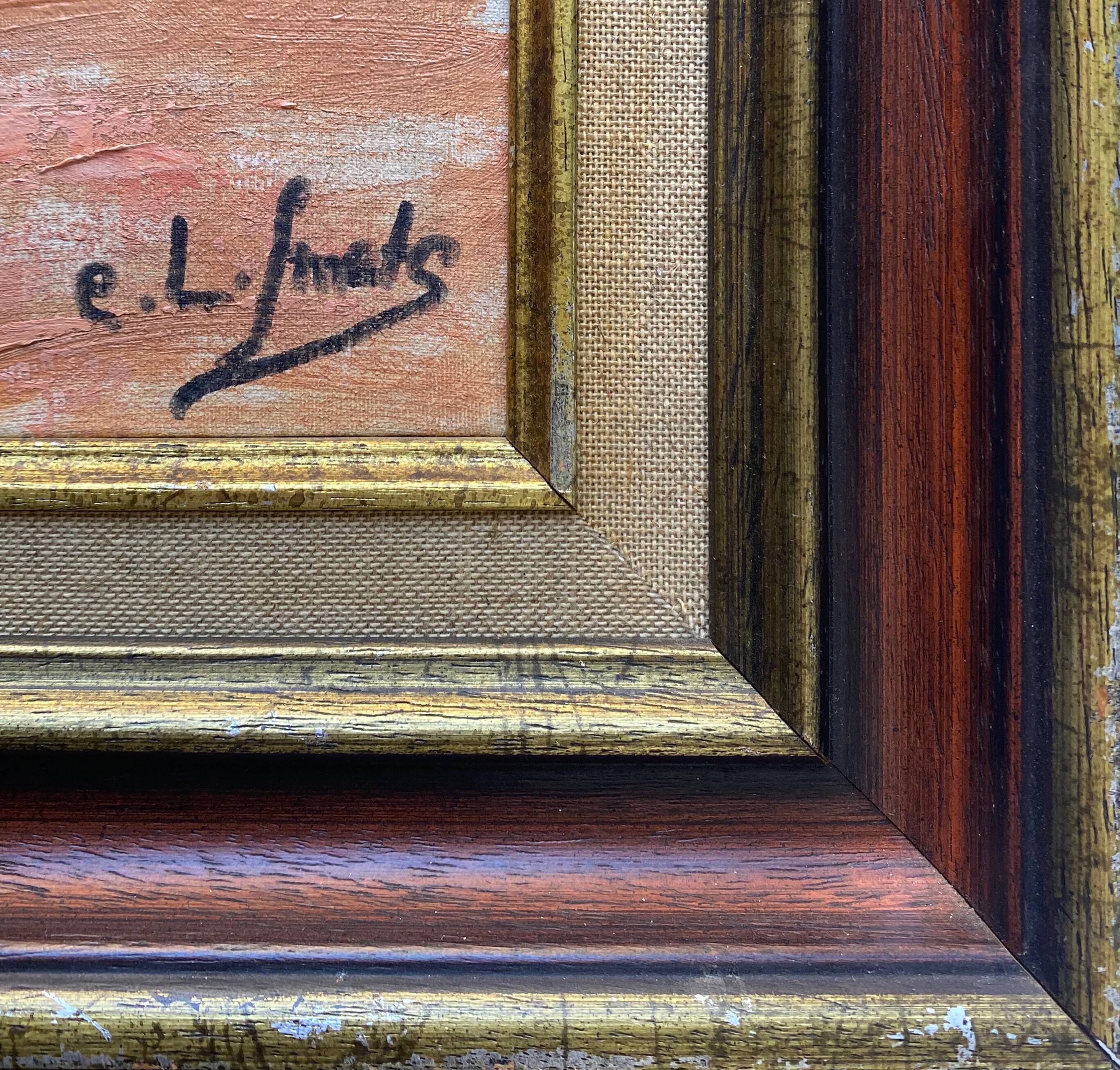 Painting "Orientalist Landscape" by Ch. L. Smets, frame