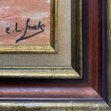 Painting "Orientalist Landscape" by Ch. L. Smets, frame