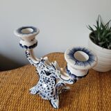 2-light Delft chandelier
