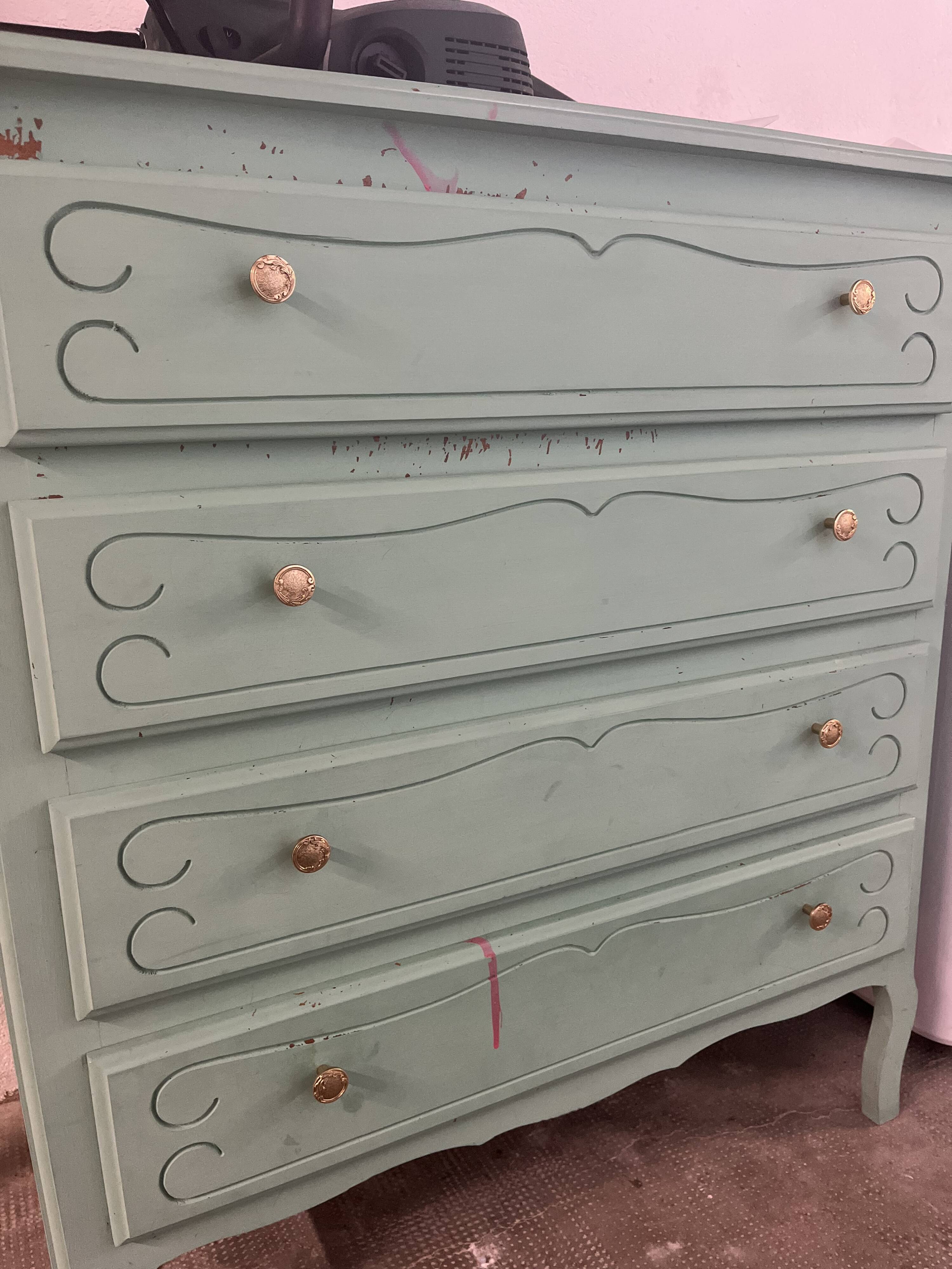 Vintage mint green commode 1950