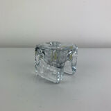 Juhava "ice cube" glass candlestick, vintage