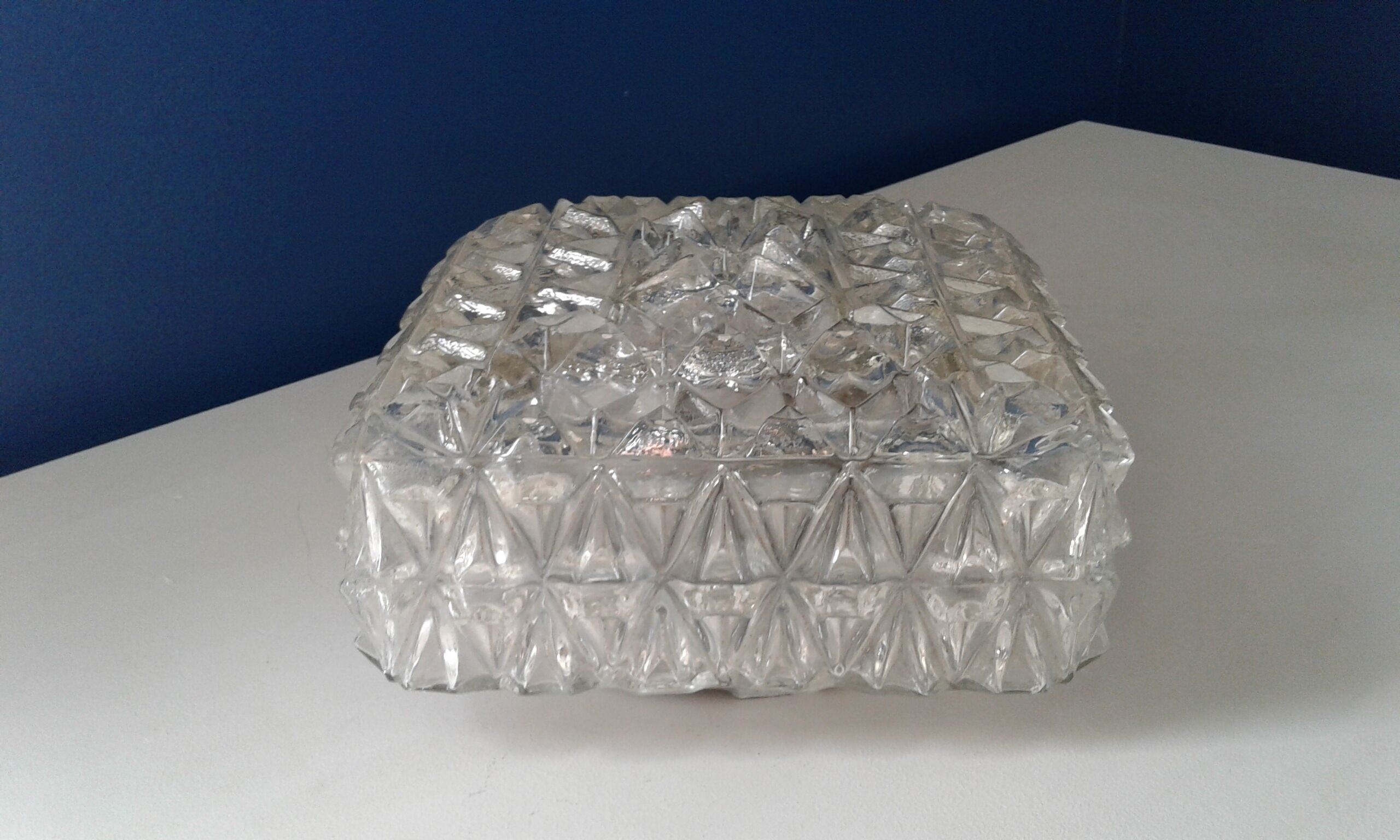 Square glass ceiling lamp vintage