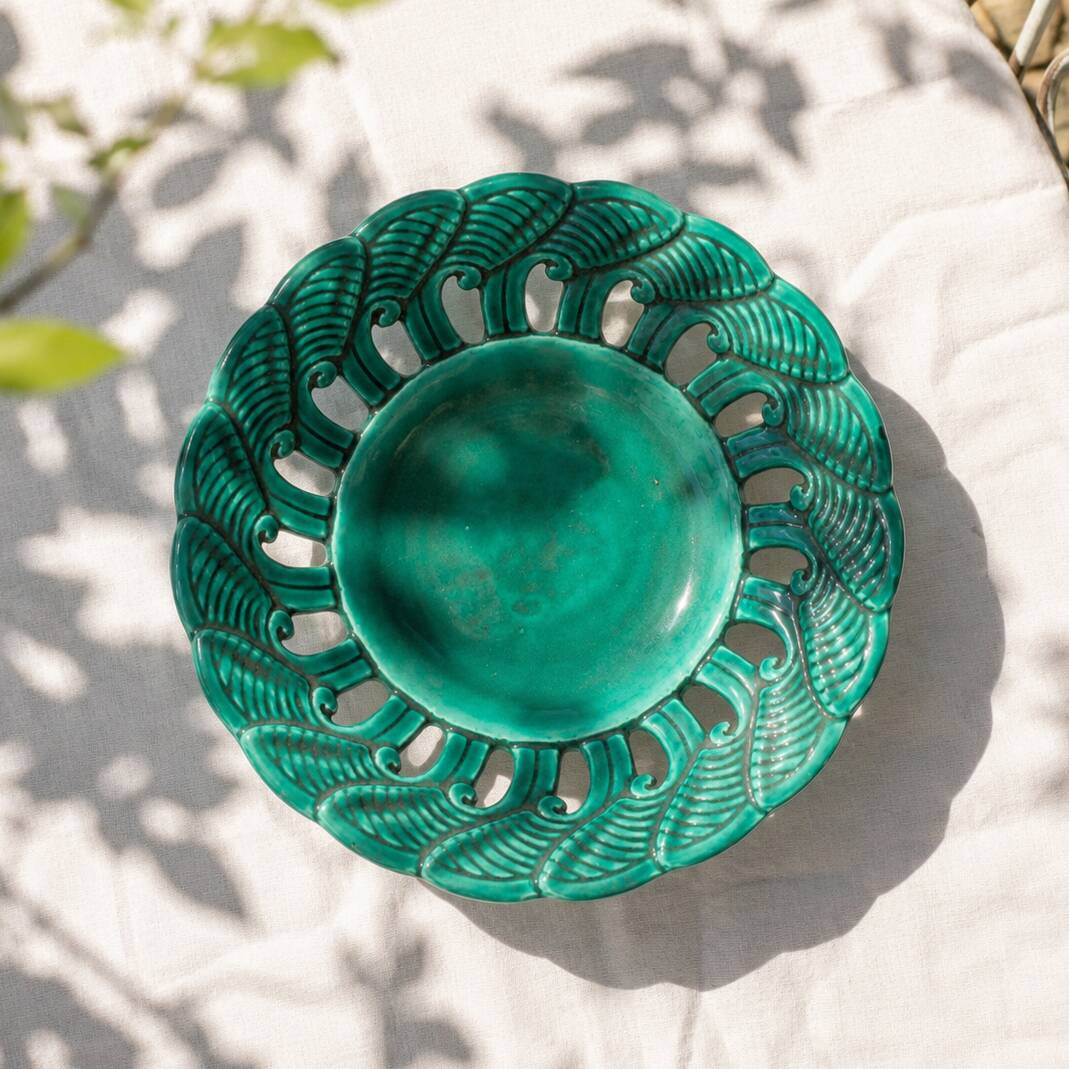 Coupe en barbotine forêt Art Deco début 1900
