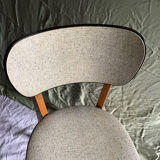Pair of black mottled white leatherette chairs
