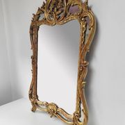 Antique French mirror in gilded wood, Louis XV baroque style (100*66 cm)