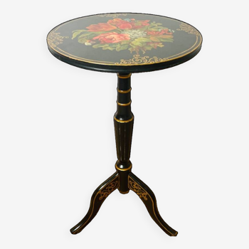 Napoleon Style Pedestal Table 3 Tray with painted flower decoration
