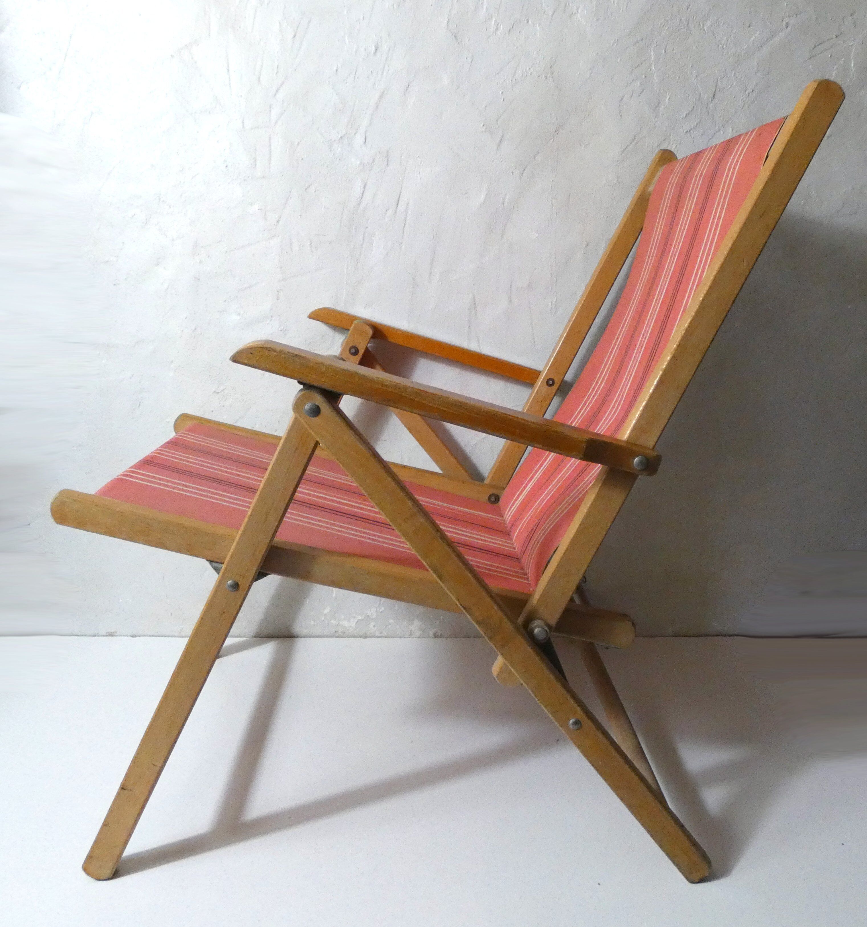 Fauteuil pliant années 50 style transat chilienne