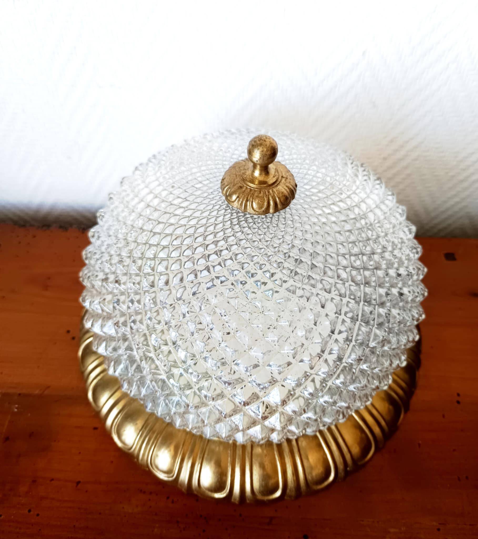 1950s Hollywood Regency Style Dome Ceiling Light