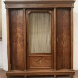 Library with detached columns of Empire style in mahogany and veneer XX century
