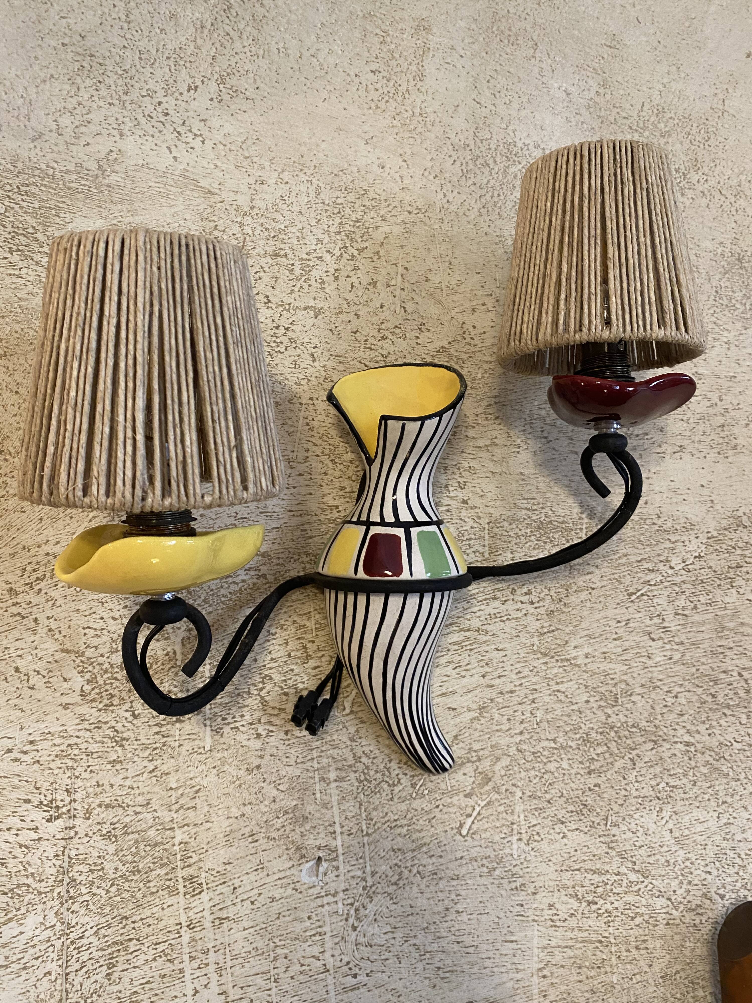 Vintage ceramic wall lights