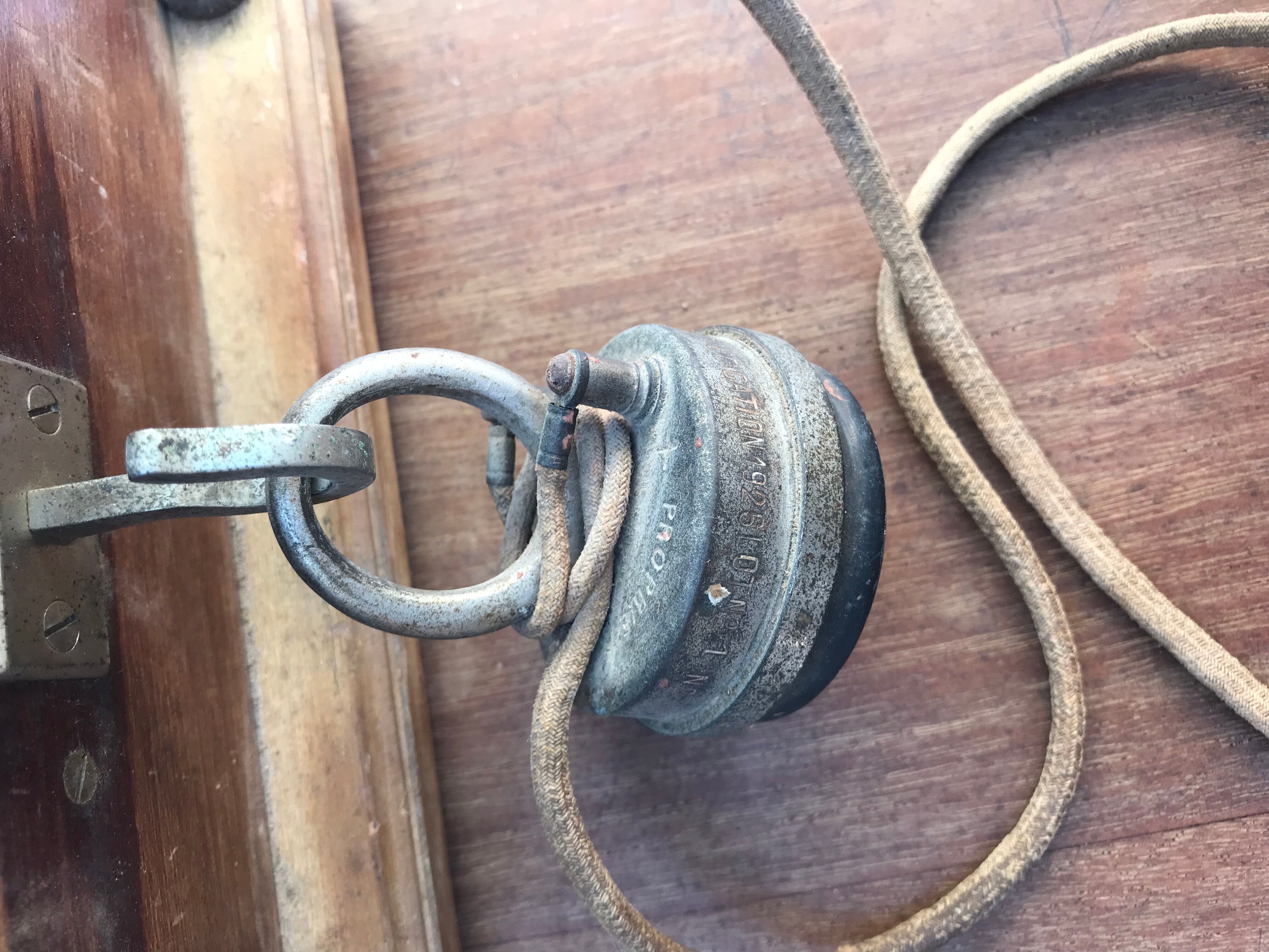 Wooden wall telephone, old, 1930