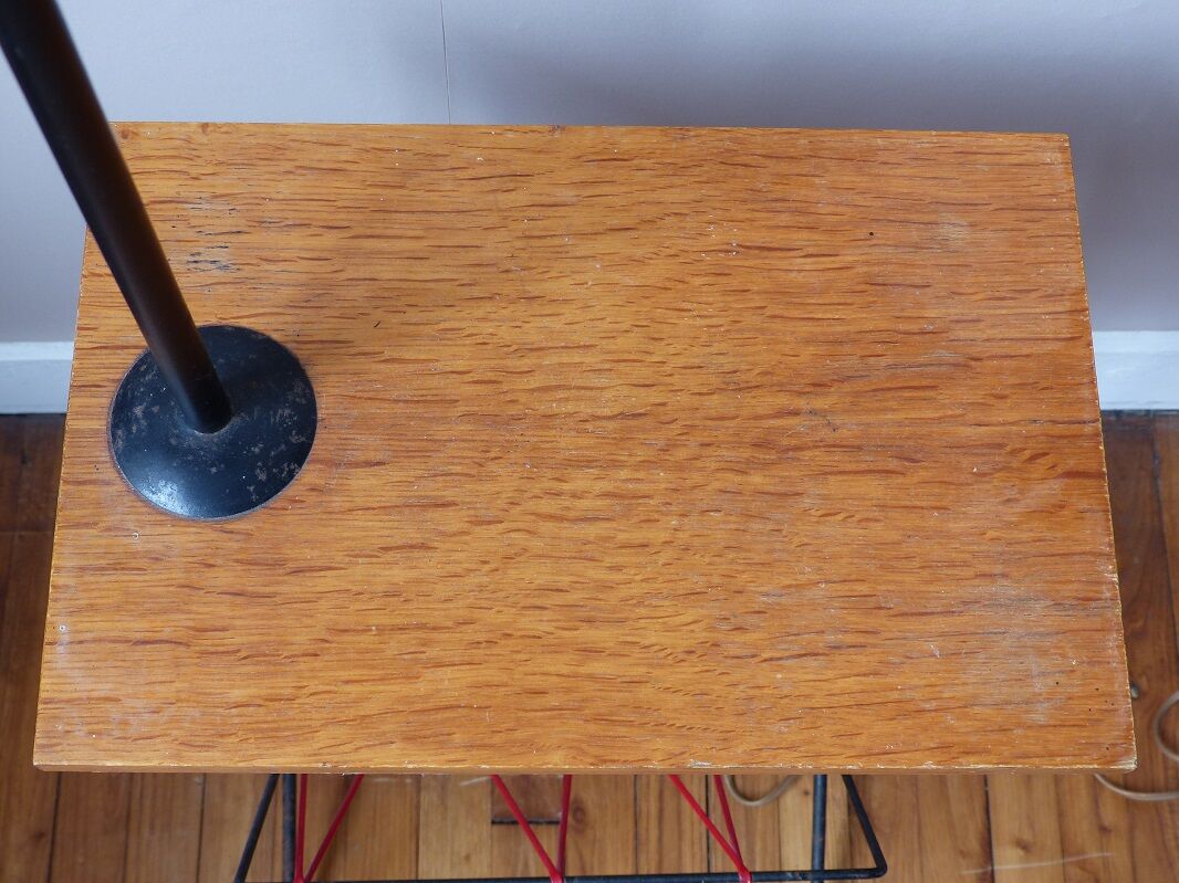 Floor lamp , scoubidou, and black painted metal