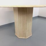 Vintage octagonal travertine dining table from the 70s 80s