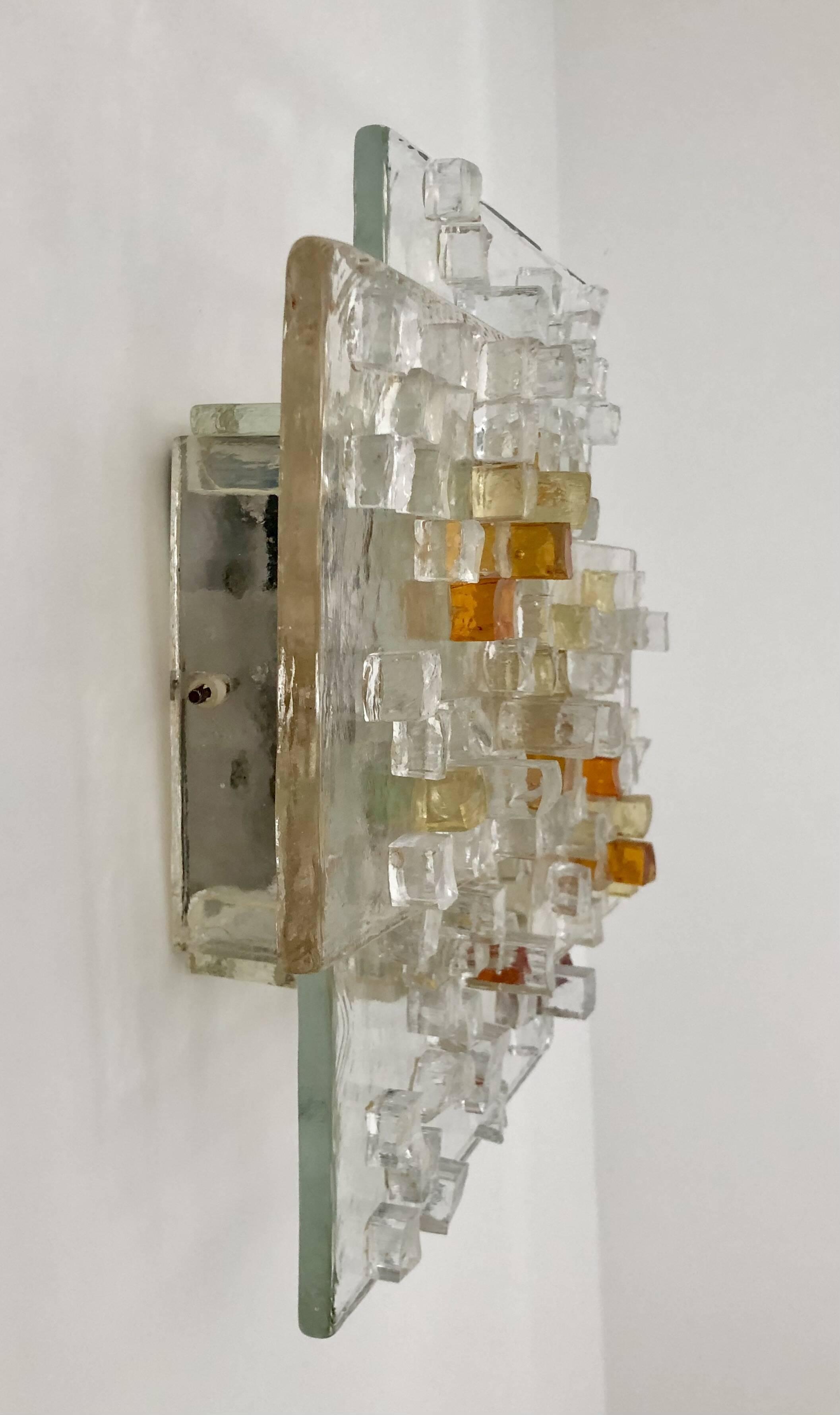 Murano glass wall lamp by Albano Poli for Poliarte, Italy 1970s