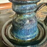 Enameled stoneware candle holder