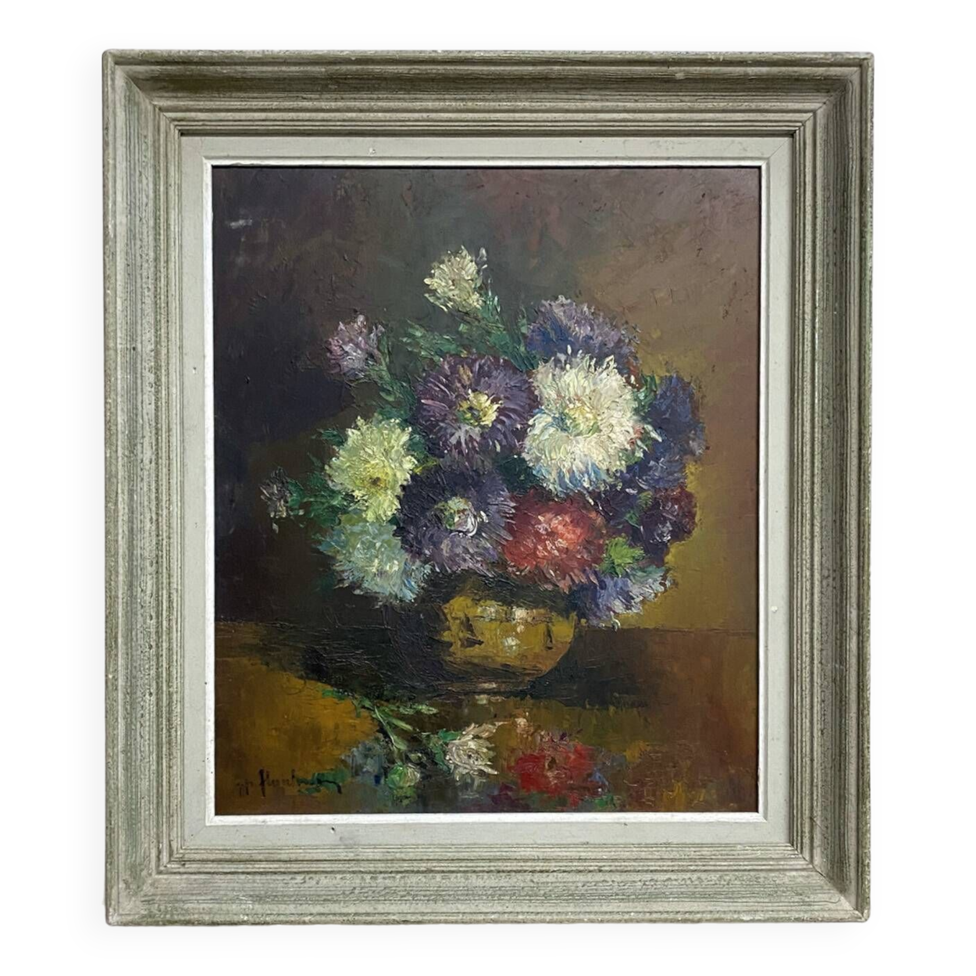 Painting early 20th century "Dahlias"