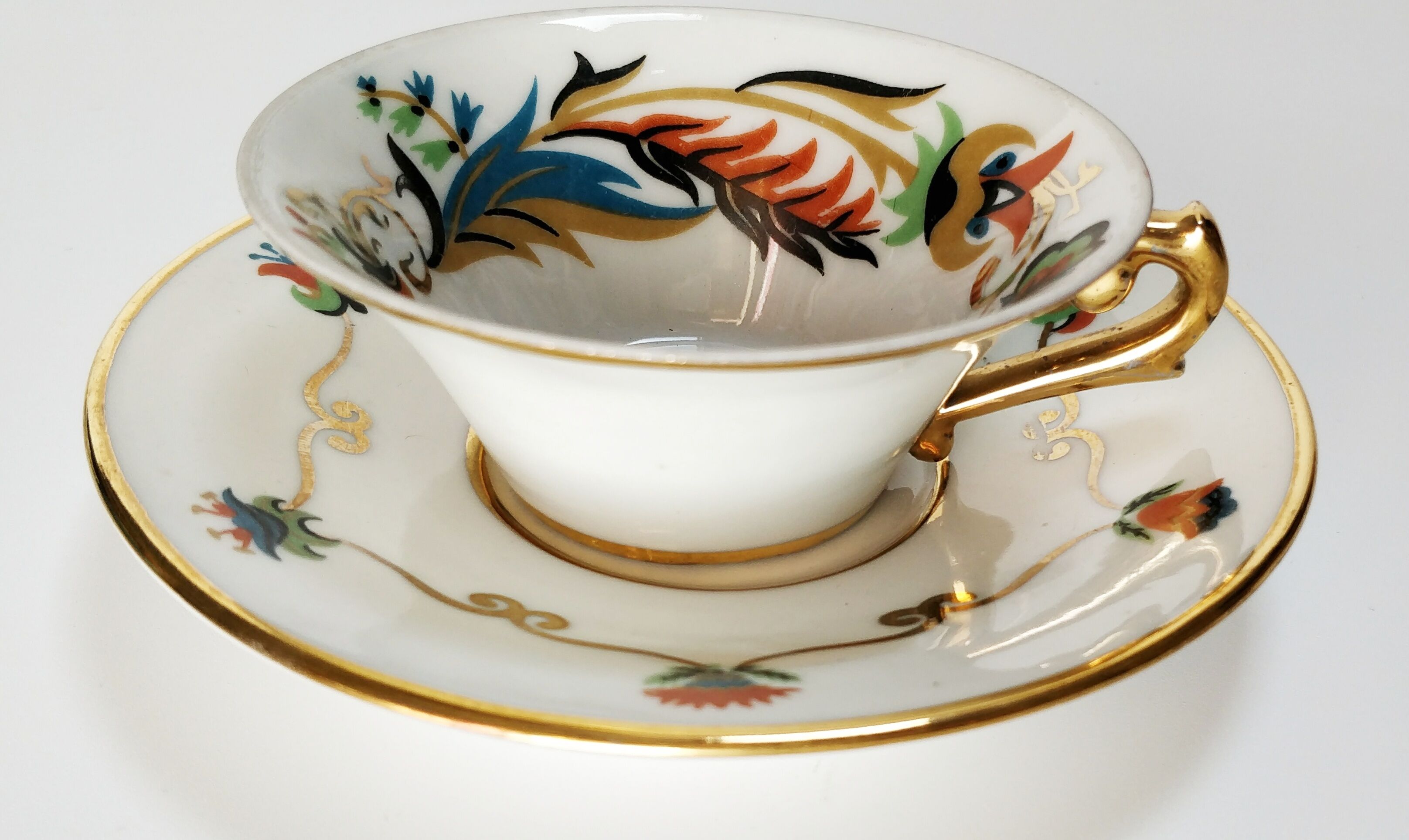 Art Deco Snake Porcelain Coffee Cups