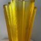 Art Deco star vase in yellow glass from the 1950s