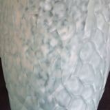 Art Deco vase in pressed molded glass paste, speckled blue color, h - 29