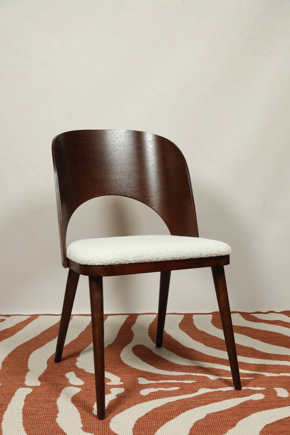 Dining chairs set of 4 oak wood white pearl buckle