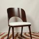 Dining chairs set of 4 oak wood white pearl buckle