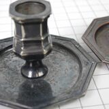 Pair of metal candlesticks