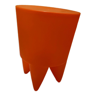 Orange plastic stool Bubu 1er by Philippe Stark