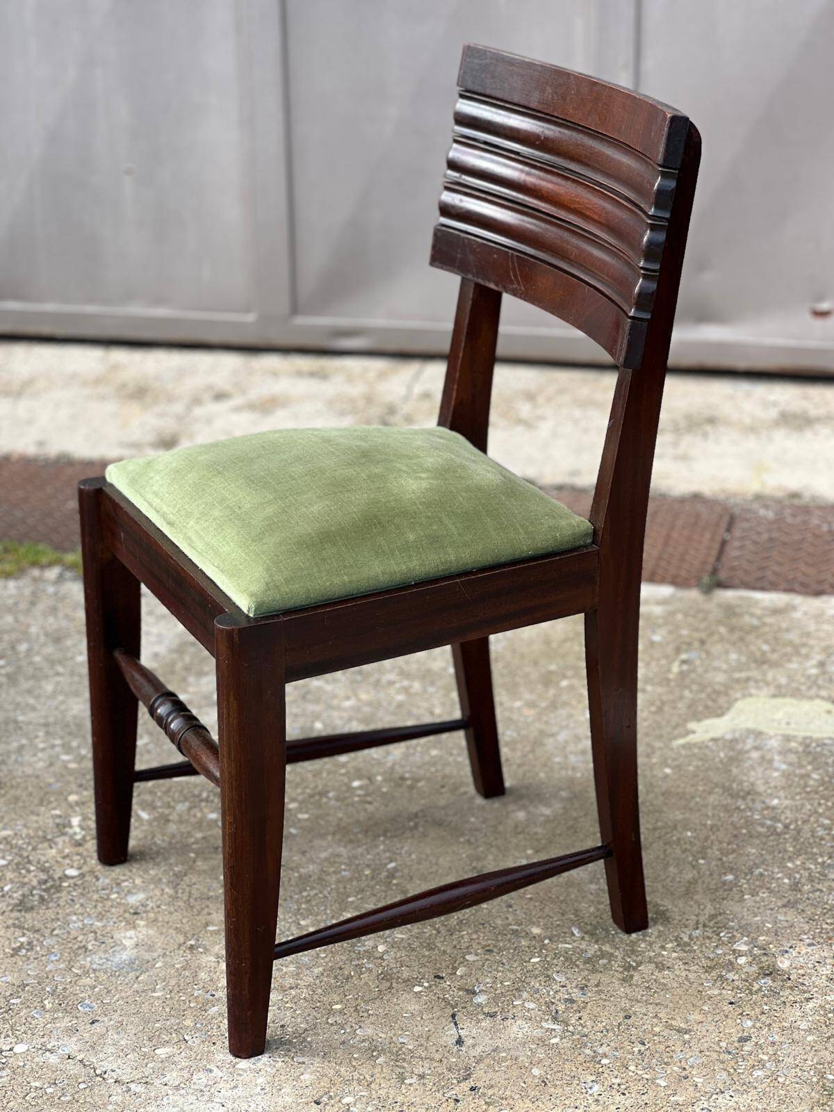 6 numbered French Art Deco chairs, 1940