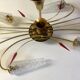 Lustre 8 brass lights and blown glass - 60s