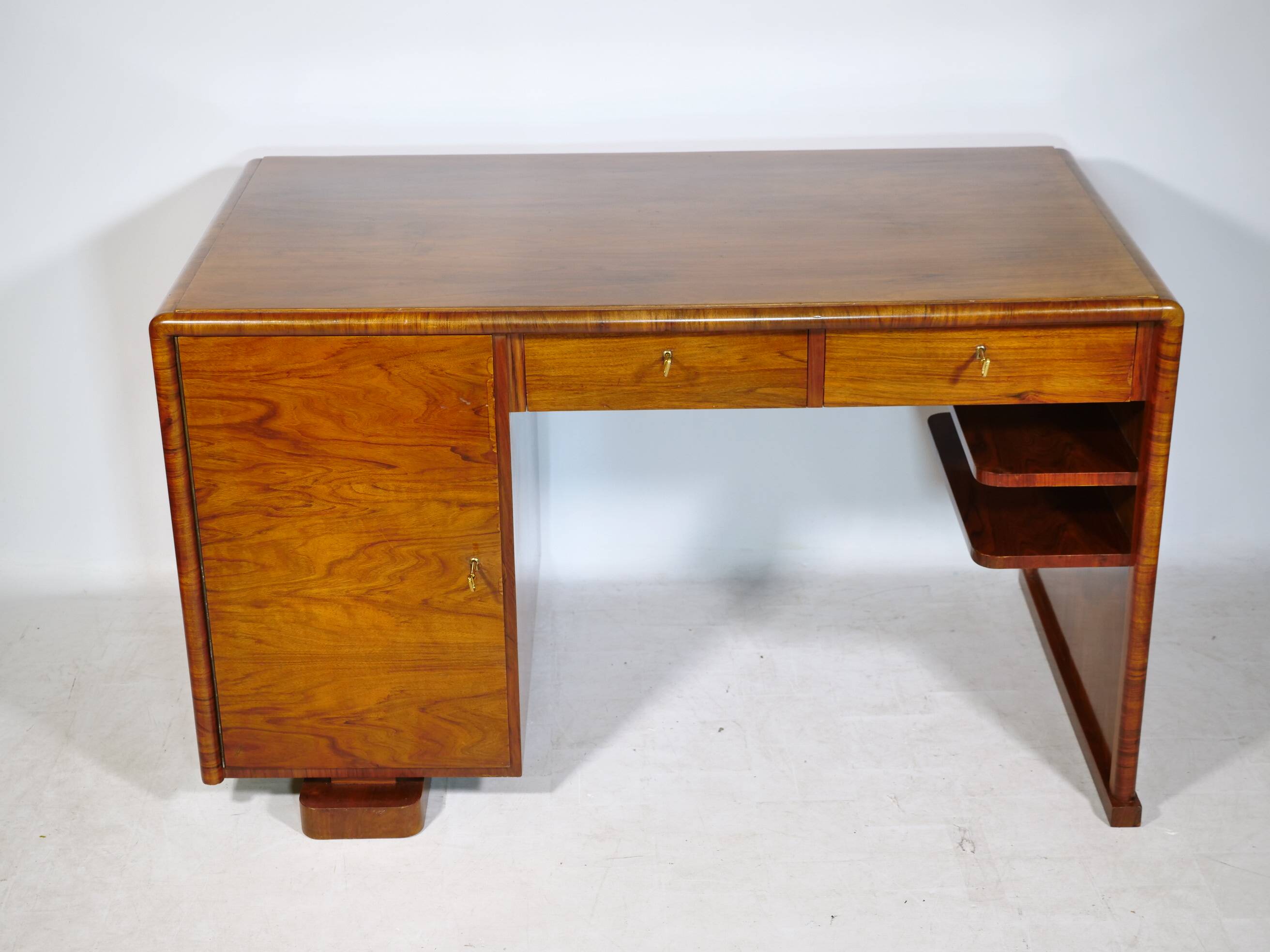 Art Deco Walnut Desk, 1920s