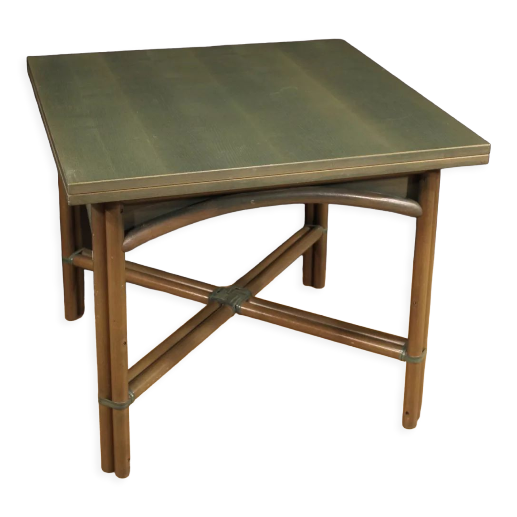 Italian design table in exotic wood from the 80s