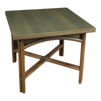 Table design italienne en bois exotique des années 80