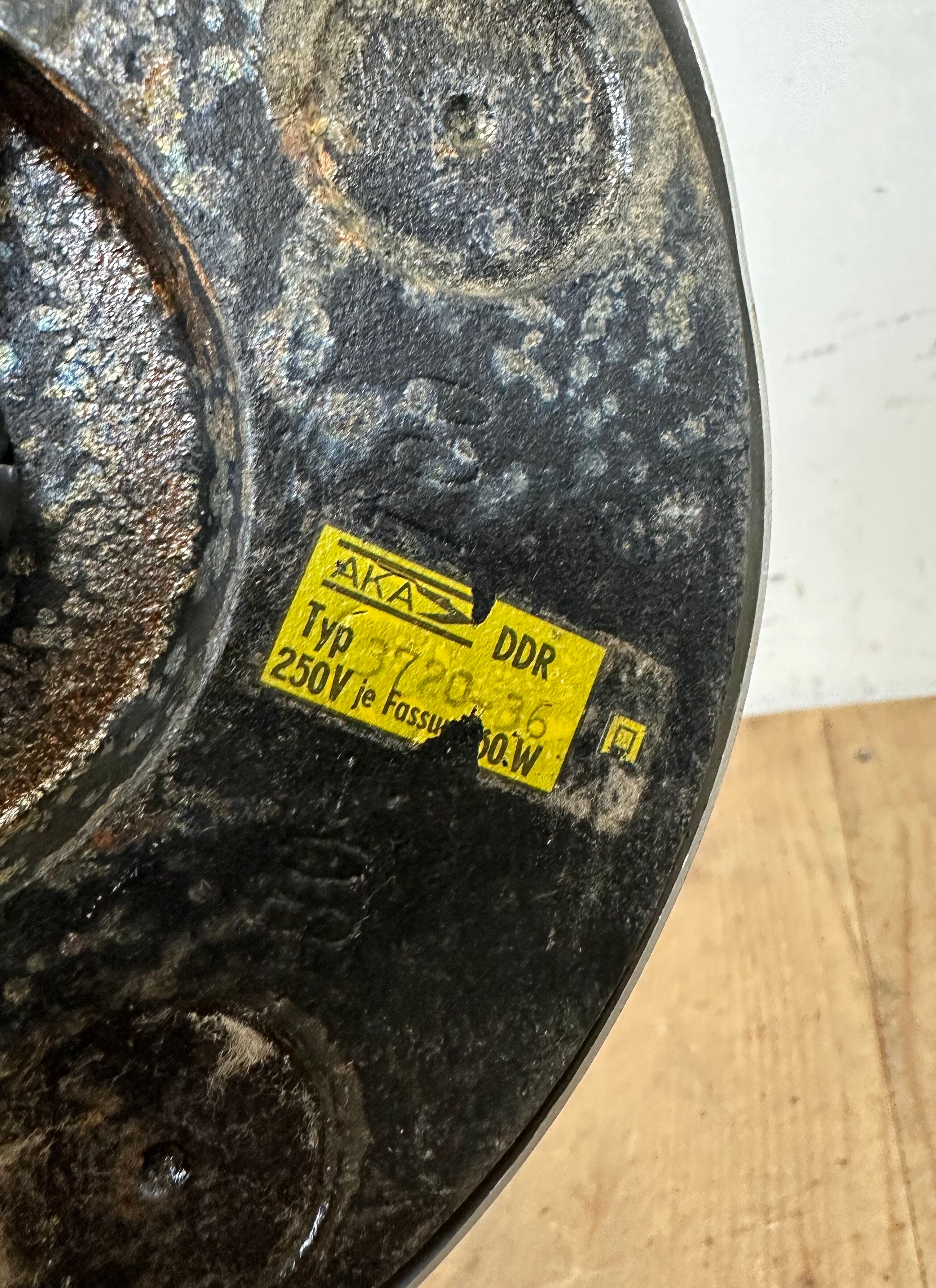 Vintage orange east german table lamp from aka leuchten, 1970s