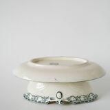 Sauce boat in Salins Iron Earth, "Guirlandes" model, textured version, early 20th century