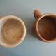 lot of 2 old rustic decorative stoneware pots