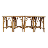 Set of four rattan stools