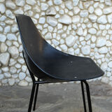 Black shell chair Pierre Guariche for Meurop 1960s
